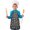 Robot and Gears, variant on Robot and Rockets Blue Pattern Teens Aprons, Adjustable Neck Strap, Toddler & Teens Aprons for Cooking & Baking, 19x23.6 Inches