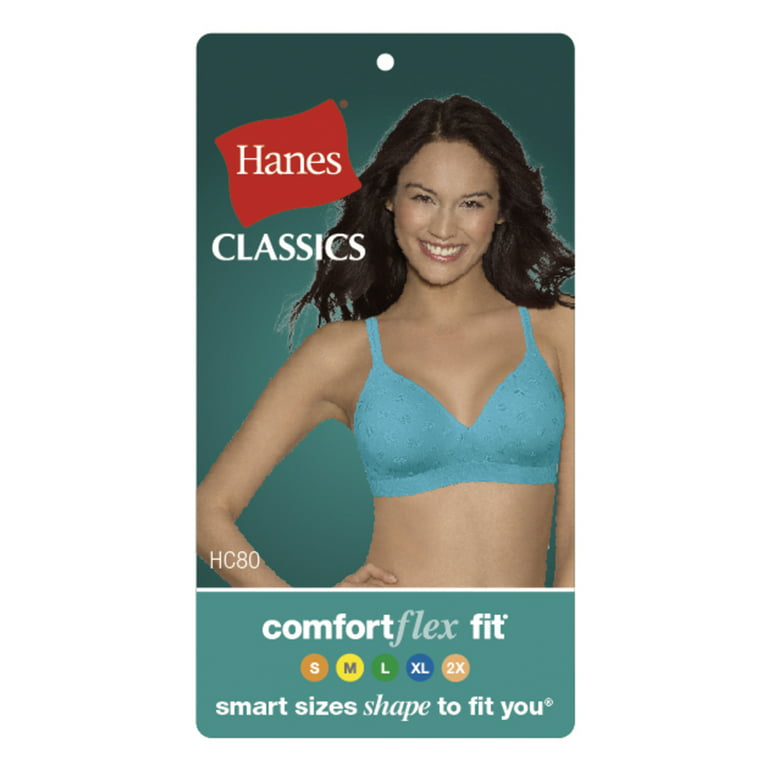 Hanes Womens ComfortFlex Fit Perfect Coverage Wirefree Bra, XL