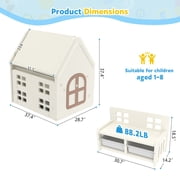 Funjoypals 9 in 1 Multifunctional Kids Activity Table Building Block Drawing Table for Children Kids Age 3-8 Indoor Playroom Bedroom