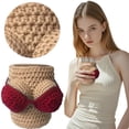 thumbnail image 1 of Crochet Bikinis Wine Bottle Sweaters Knitted Wine Bottle For Table Centerpieces, 1 of 9