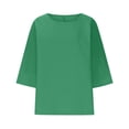 thumbnail image 3 of CUSTG Casual Blouses For Women Simple Stylish Women Shirts For Everyday Wear Trendy 3/4 Sleeve Blouses For Summer Versatile Solid Color Tops Birthday Dailywear, 3 of 3