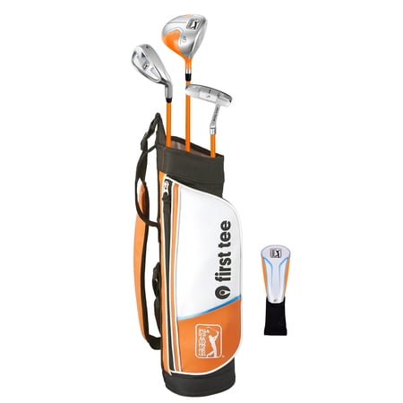 PGA TOUR x First Tee Junior Golf Club Set with Carry Bag 5-Piece Right-Handed Kids Heights 3 6 to 4 1 Orange