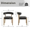thumbnail image 2 of Dayalane Mid Century Modern Dining Chairs Set of 6, Linen Upholstered Wooden Kitchen Chairs , Curved Open Back Accent Side Chair for Living Room Restaurant Reception, Charcoal, 2 of 12