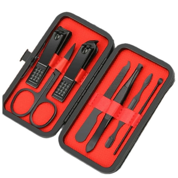 FACEGA Mens Grooming Kit Nail Set Mens Gift Set Beauty Kit Nail Care Kit for Women Black Red Style 1