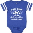 thumbnail image 3 of Inktastic I was Born to be Wild and Free with Wolf and Mountains Boys or Girls Baby Bodysuit, 3 of 5