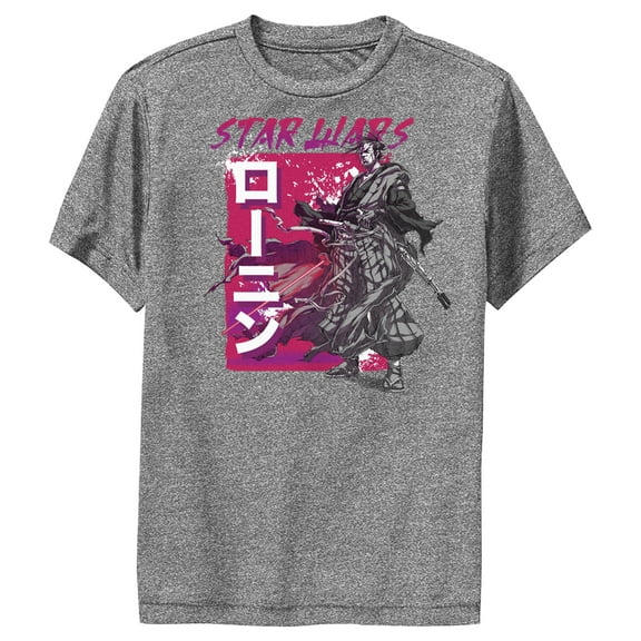 Boy's Star Wars: Visions Samurai  Performance Graphic Tee Charcoal Heather Medium
