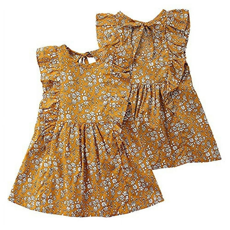 Girls mustard hotsell floral dress