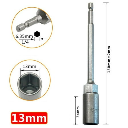 

Goodhd 1Pc 150mm Hexagon Nut Driver Drill Bit Adapter Socket Wrench Extension Sleeve