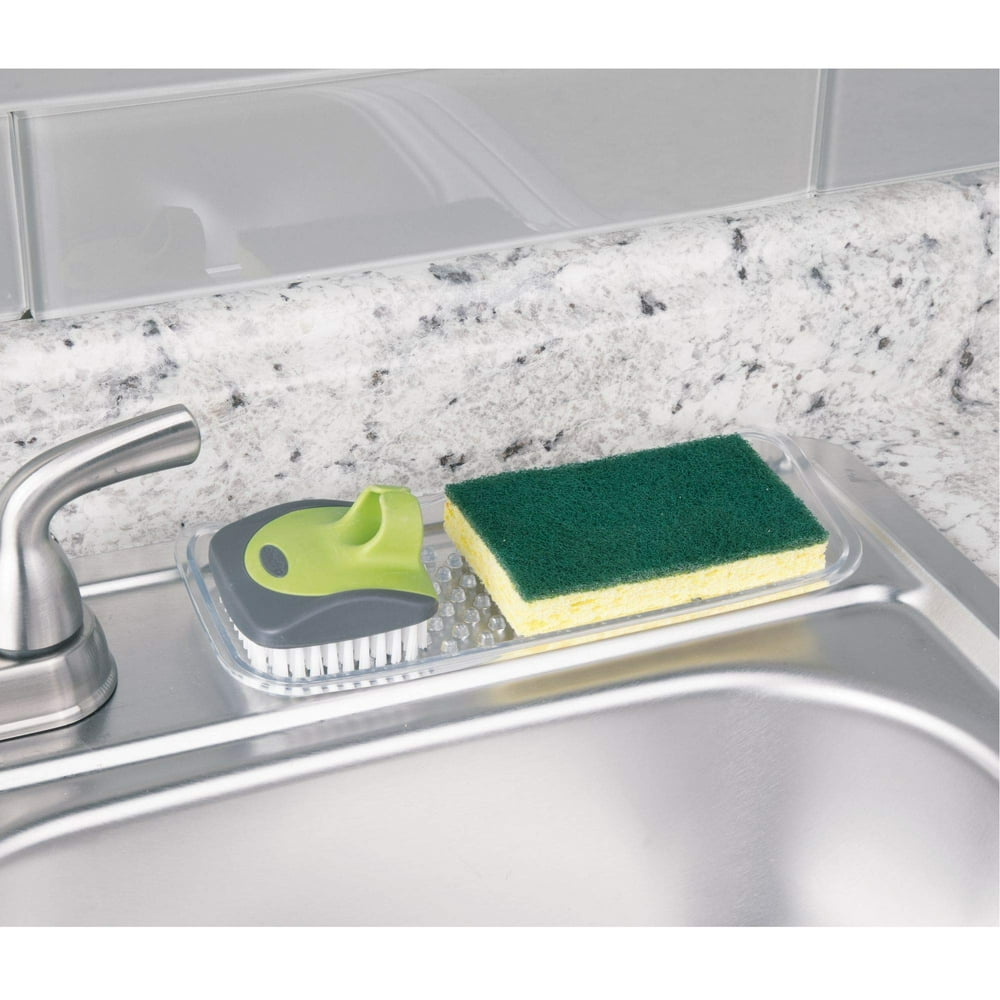 InterDesign Sinkworks Kitchen Sink Tray for Sponges, Scrubbers, Soap