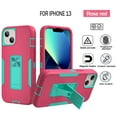 thumbnail image 7 of NIFFPD iPhone 13 Case with Screen Protector Magnetic Kickstand Car Mount Protection Case Cover for iPhone 13 Rose red&Green, 7 of 7