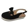 thumbnail image 1 of Zapatos planos de punta redonda hueca para mujer, suela gruesa, correa con hebilla de lazo, zapatos informales Wmkox8yii sa932, 1 of 3
