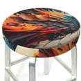thumbnail image 3 of Fotbe Dynamic Fire Bird Art Stool Covers Round,Waterproof Round Bar Stool Covers Bar Chair Covers Washable Stool Cushion Slipcover for 12-14 Inch Chair-14 inch, 3 of 7