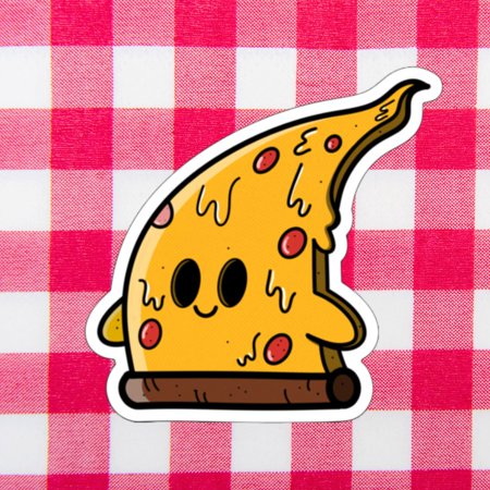 DOPASTICKER Pizza Ghost Sticker Spooky Cute Sticker Cute Pizza Sticker Cute Ghost Sticker Phone Decal Water Bottle Stickers Cars Stickers Water Bottle Stickers For Kids