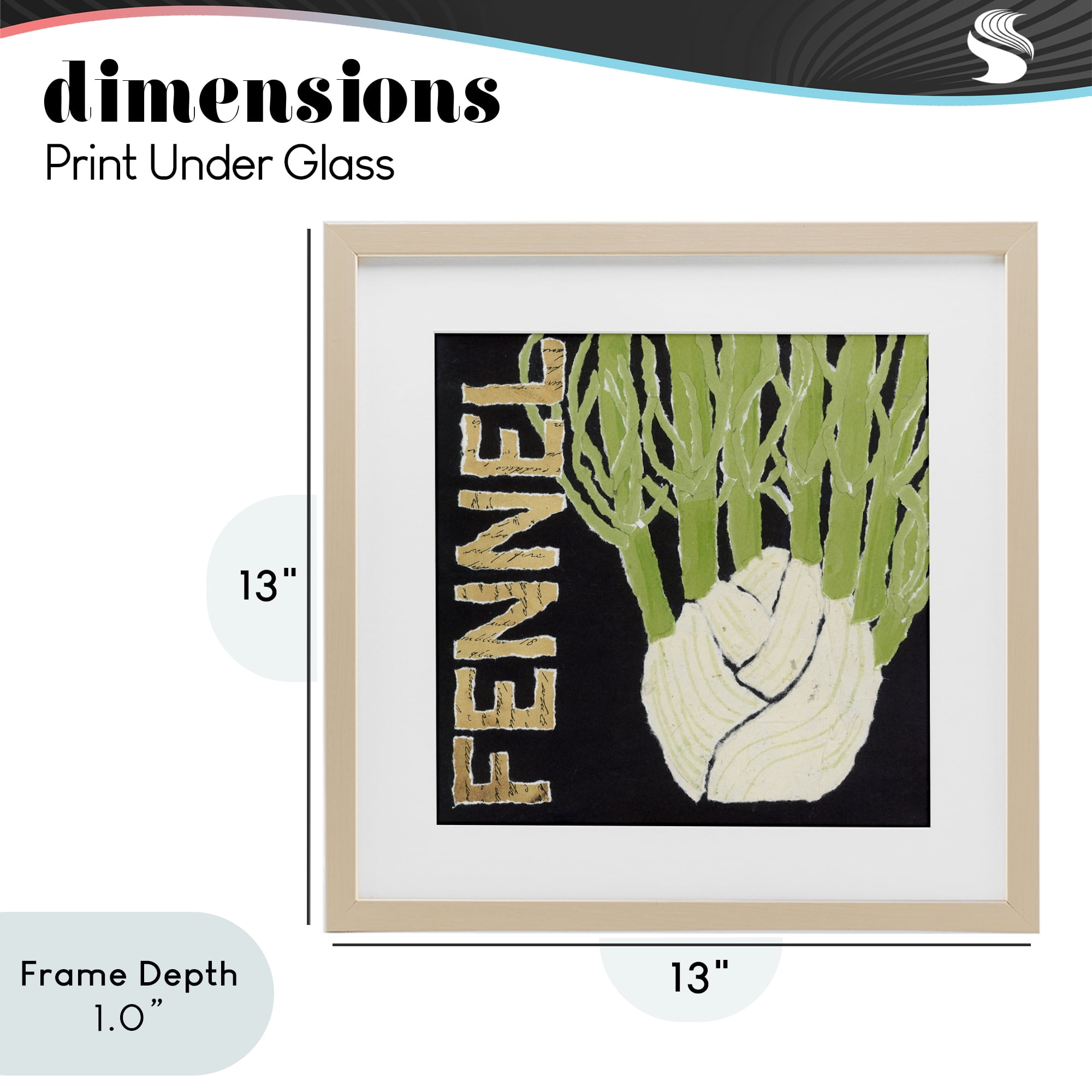 Stupell Industries Fennel Root Vegetable Birch Framed Print Under Glass, design by Nancy Overton
