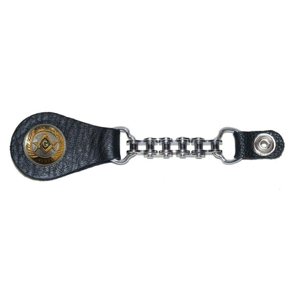 Handmade 1 inch Texas Mason badge Bike Chain Vest Set. Made in Texas