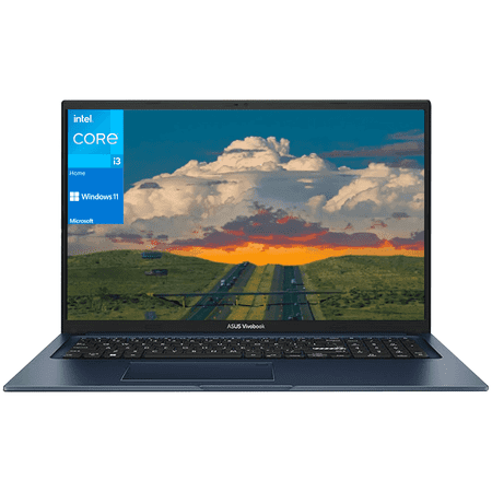 New ASUS Vivobook Laptop, 17.3” FHD Display, Intel Core i3-1215U, 8GB RAM, 256GB SSD, Wi-Fi, Windows 11 Home, Blue