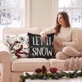thumbnail image 6 of Sm:)e Snowman Let It Snow Christmas Winter Pillow Covers 20 x 20 Black, 6 of 8