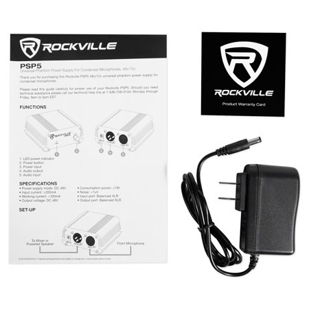 Rockville Phantom Power Supply for RNDI 1-channel Active Instrument DI Box