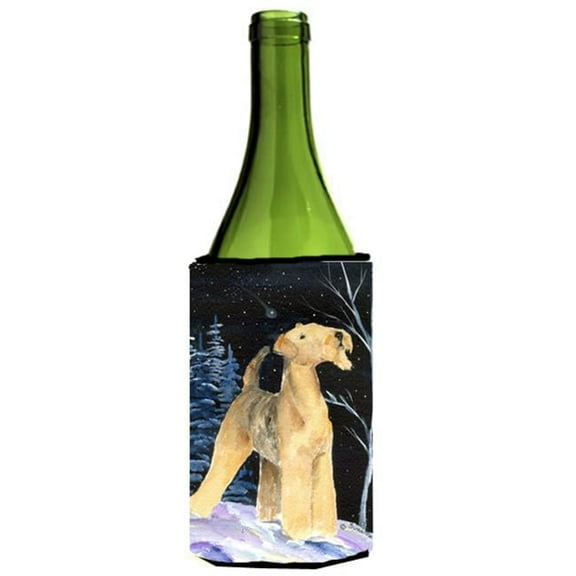 Starry Night Airedale Wine bottle sleeve Hugger - 24 oz.