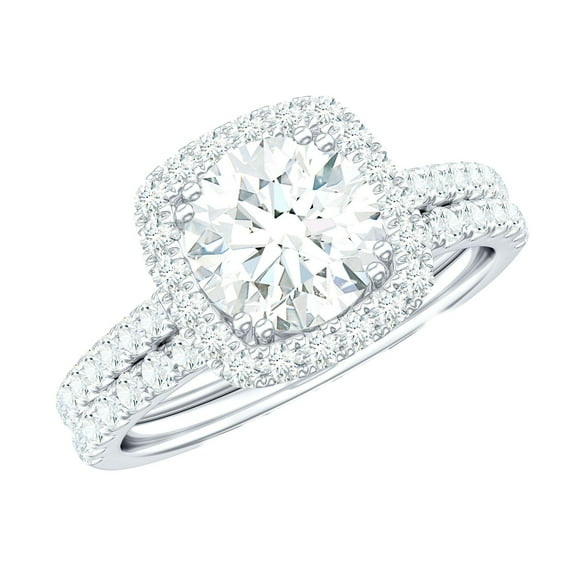 925 Sterling Silver 3 Carat Round Moissanite Solitaire With Accents Women Wedding Engagement Promise Ring_10