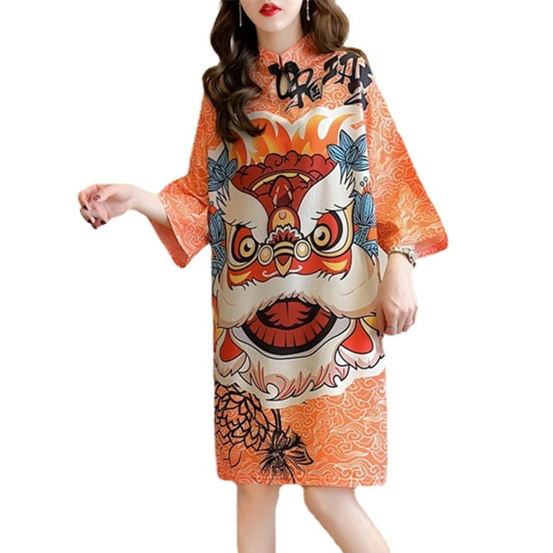 Vestido Qipao para dama, traje de moda, vestido hasta la rodilla, vestido de noche, cheongsam para M
