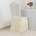 thumbnail image 3 of BalsaCircle Ivory Fitted Spandex Stretchable Banquet Chair Cover Ruffle Pleated Skirt Party Events Decorations, 3 of 8