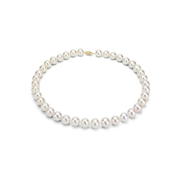 ADDURN 9-10mm White Freshwater Pearl Necklace with 14kt Fishhook Clasp, 18"