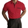 thumbnail image 2 of Vetsdori Mens Short Sleeve Tops Polo Summer Pullover Work Casual Pocket Trendy Plain Shirts for Men, 2 of 5
