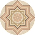 thumbnail image 1 of Ahgly Company Tapis Rond Lavable en Machine Intérieur Transitionnel Blond Doré Or, 7 Pieds Rond, 1 of 7