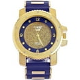 thumbnail image 2 of Techno Pave Hip Hop Inspired Mens Bling-Iced Watch - 52mm Case Size - Quartz Movement (7758 / GOLD/BLUE), 2 of 2