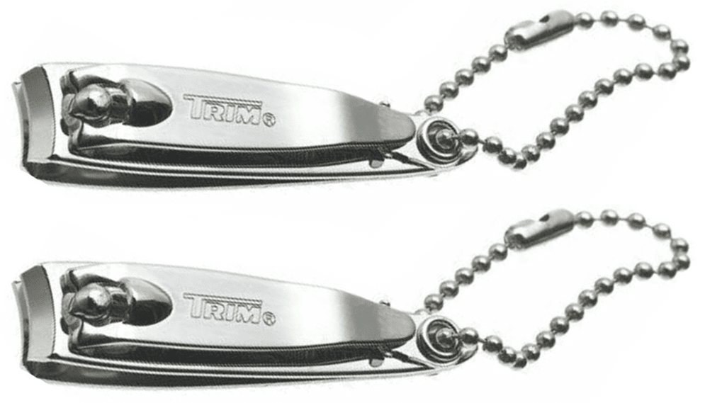 (2) Trim Fingernail Clippers Professional Stainless Steel Sharp Cutter Nail File