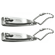 (2) Trim Fingernail Clippers Professional Stainless Steel Sharp Cutter Nail File