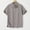 Gray, variant on Mens Linen-cotton Casual Shirts Short Sleeve Stand up Collar Half Button Summer Beach Shirt Green XXXL(XXXL)