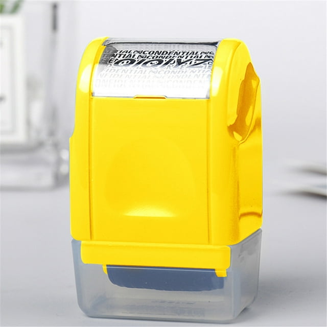 Roller Stamp ID Protection Confidential Guard Confidential Address Blocker; Identity Information Data Identity Address Blocker, Yellow