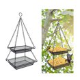 thumbnail image 4 of Fiudx Ofertas de la semana Comedero para pájaros de doble capa suspendido al aire libre, comedero para pájaros para jardín, jaula para pájaros, 4 of 7