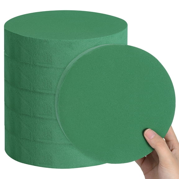 OUNONA 6-Pack Round Floral Foam Blocks: Large Wet & Dry Flower Mud for Fresh and Artificial Flower Arrangements - Ideal for Wedding Decor