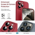 thumbnail image 2 of Liquid Silicone Case for iPhone 15 Pro - [Camera All-Round Protection] [Soft Microfiber Lining Anti-Scratch] 4 Layer Full Covered Shockproof Gel Rubber Phone Case Cover, 6.1", Red, 2 of 16