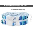 thumbnail image 6 of Soimoi 40Pcs Nautical Print Precut Fabrics Strips Roll Up 1.5 inches Cotton Jelly Rolls For Quilting - Medium Blue, 6 of 9