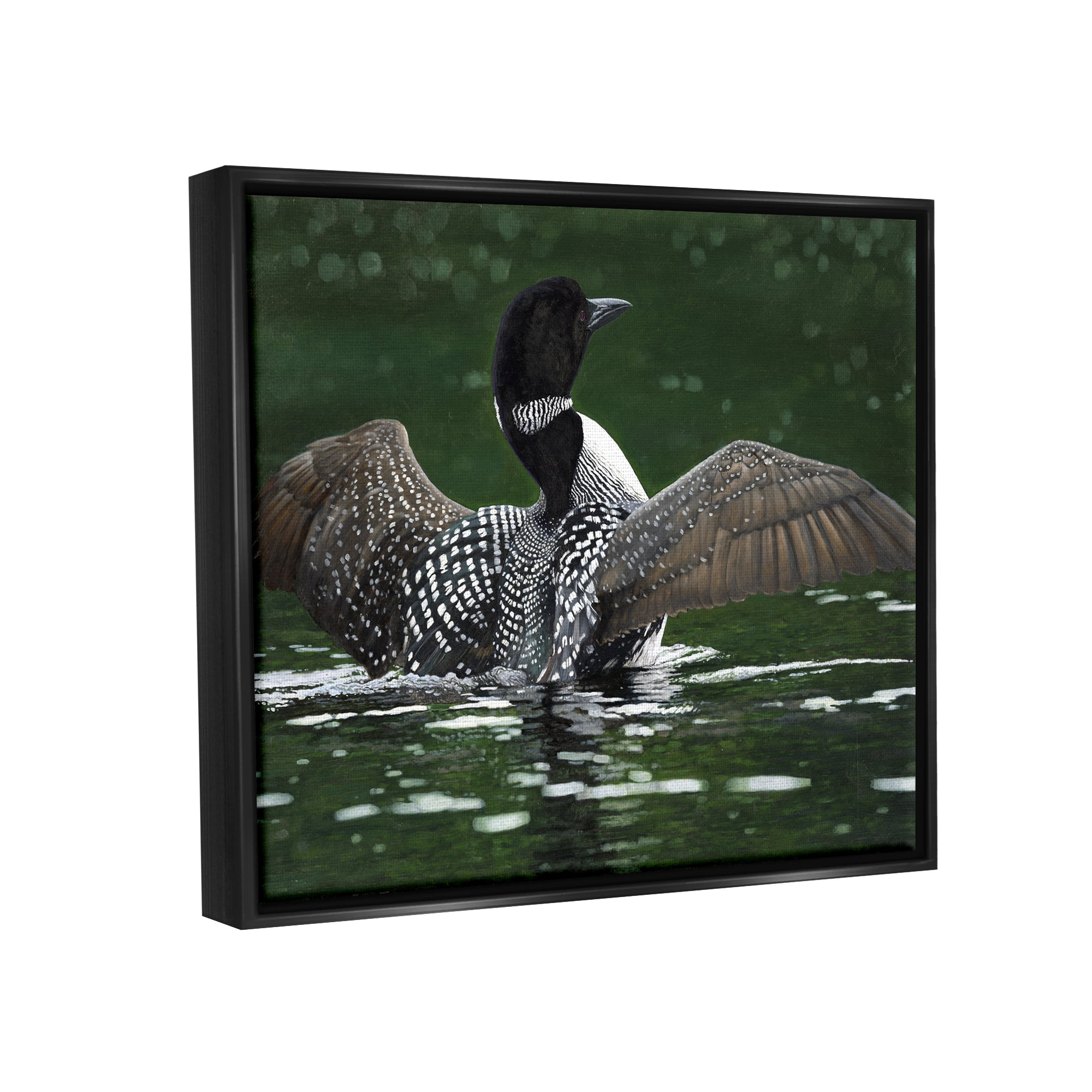 Stupell Industries Goose Spreading Wings Animals & Insects Photography Black Floater Framed Art Print Wall Art, 21 x 17