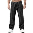 thumbnail image 2 of AnuYalue Mens Wide Leg Jeans Relaxed Fit Denim Pants Casual Straight Leg Stretch Workout Pants Work Cowboy Trousers, 2 of 9