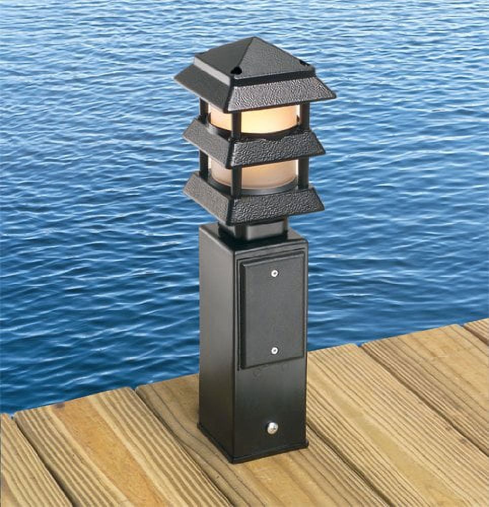 arlington industries gpd9b gard-n-post outdoor deck-mount light post for outlets/lamps, 9-inch, black