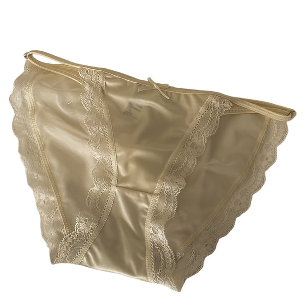 Gibobby Ropa interior sexy para mujer Logo de personalizado, Tangas a rayas de cintura , Bikini , ropa interior de mujer, bragas, Tanga de algodón(Beige,G)