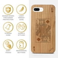 thumbnail image 4 of Case Yard Wooden Case Outside Soft TPU Silicone, Slim Fit Shockproof Wood Protective Phone Cover for Girls Boys Men and Women, Supports Wireless Charging King of Spade Design case for iPhone-8-Plus, 4 of 7