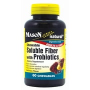 Mason Vitamins Soluble Fiber With Probiotics Chewable Tablets, 60 Ct