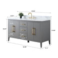 thumbnail image 6 of Vanity Art 60” Single Sink Bathroom Vanity Cabinet with Engineered Marble Countertop, 6 of 9