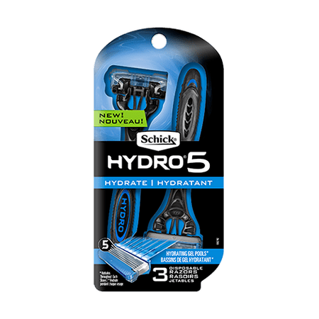 Schick Hydro 5 Hydrate Men's Disposable Razors, 3 (Best Razor For Black Bald Head)