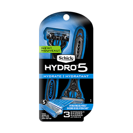 Eshave Razor In Black - Schick Hydro 5 Men's Disposable Razor - 3 Count