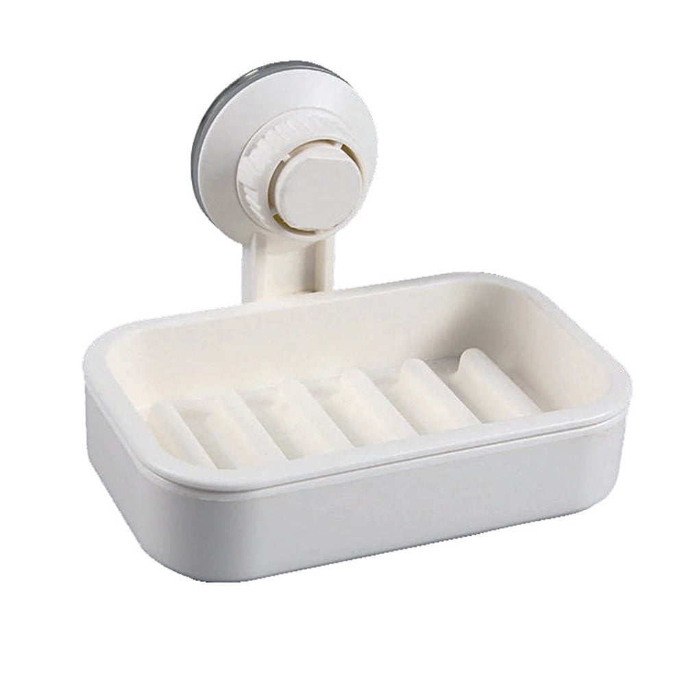 white no drill no hole tight-grip IKEA TISKEN Soap dish with suction cup 