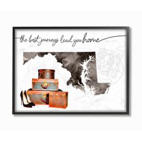 The Stupell Home Decor Collection Maryland State The Best Journeys Lead You Home Fashion Shoes and Luggage Illustration Framed Giclee Texturized Art