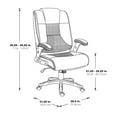 thumbnail image 3 of Executive Bonded Leather Chair in Charcoal Gray with Titanium Coated Flip Arms, 3 of 10